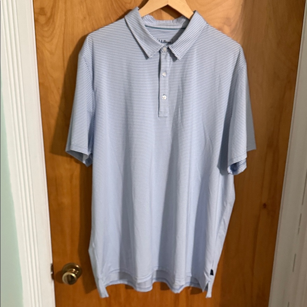 L.L. Bean Men's Light Blue Polo Shirt